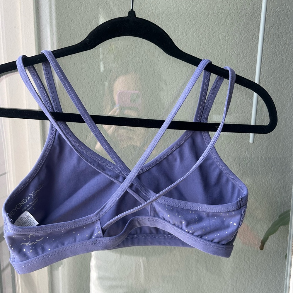 Beyond Yoga Double Back Alloy Speckled Bra Size L - Picture 5 of 6